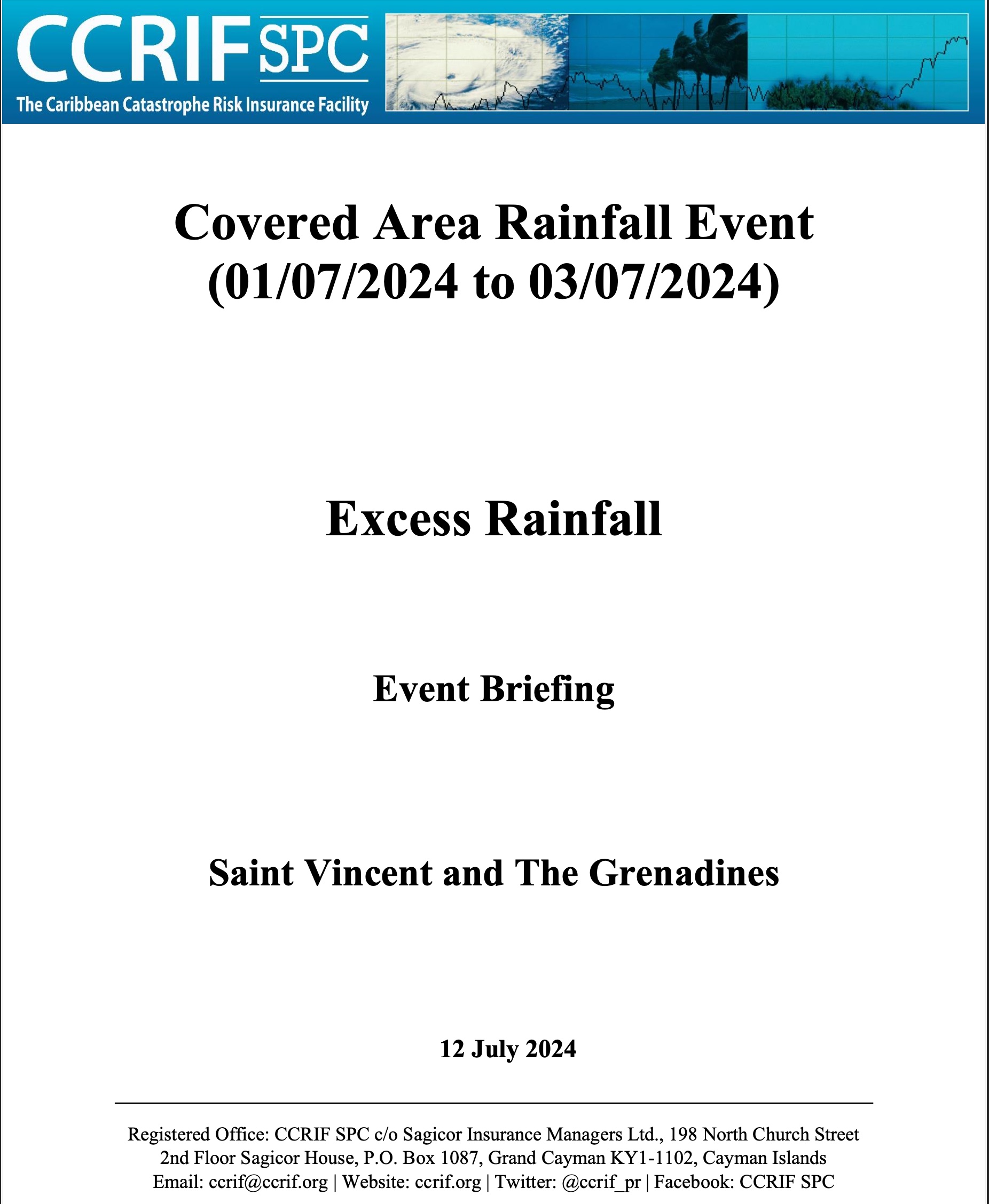 Event Briefing - Excess Rainfall - Covered Area Rainfall Event - Saint Vincent and The Grenadines- July 1-3 2024