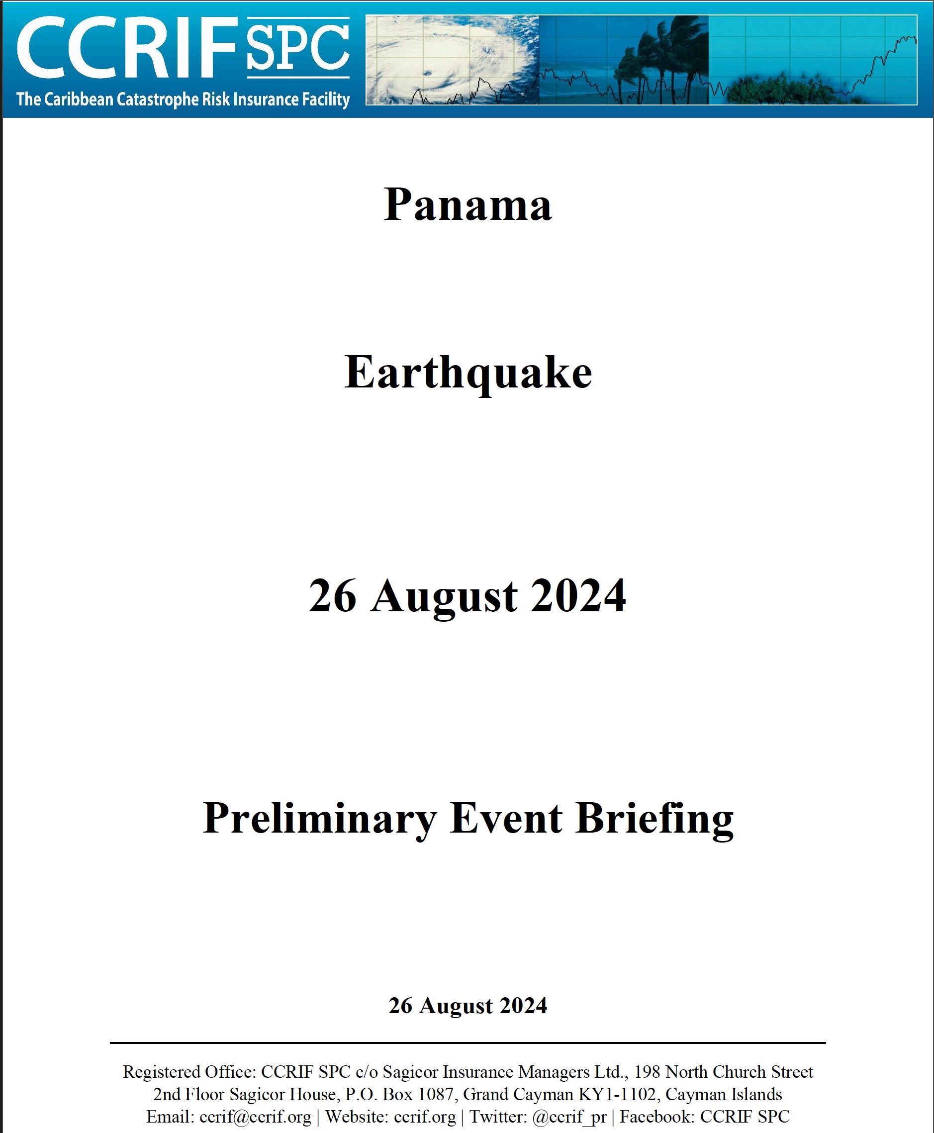 Preliminary Event Briefing - Earthquake - Panama - August 26 2024