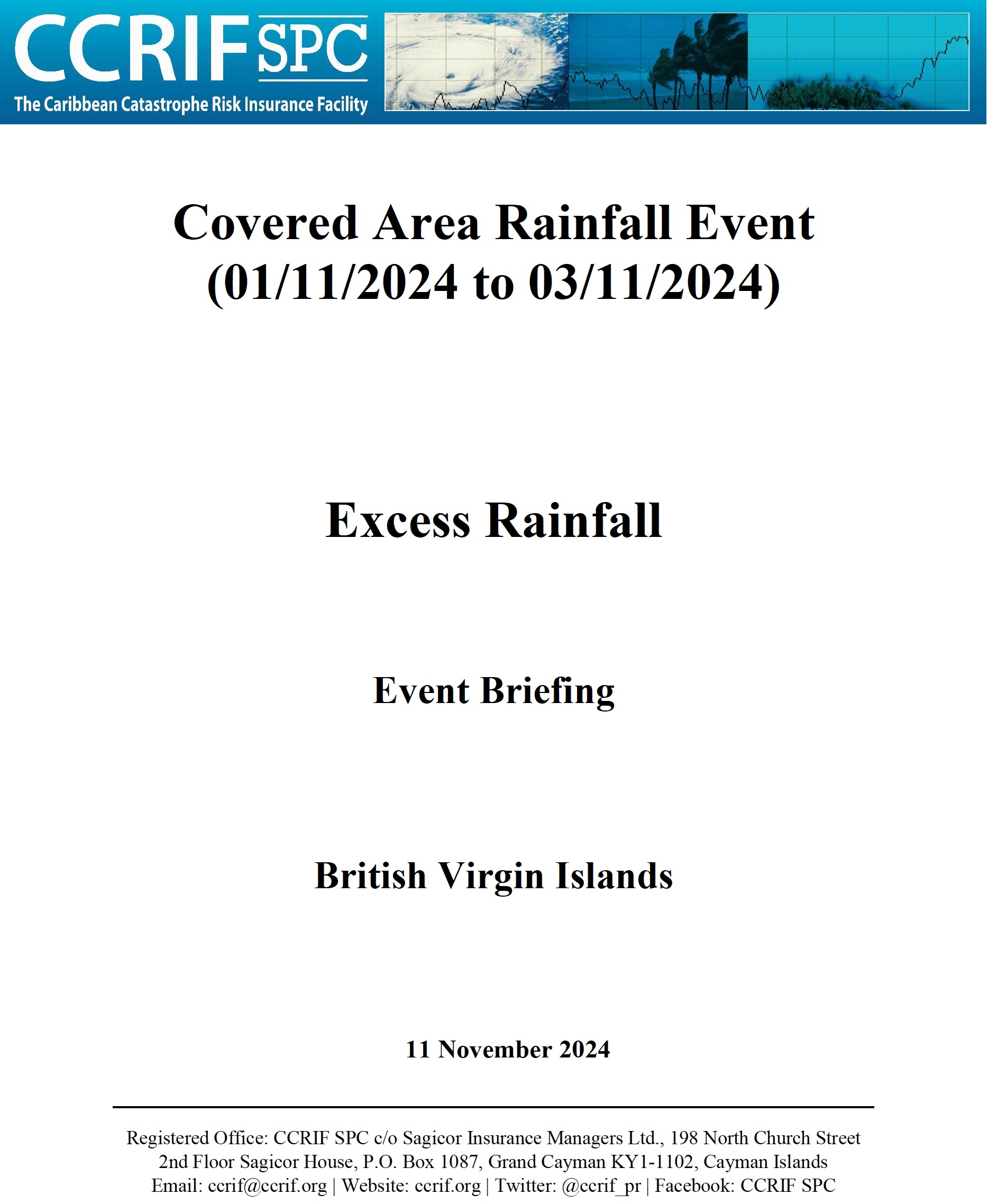 Event Briefing - Excess Rainfall - Covered Area Rainfall Event - British Virgin Islands- November 11 2024