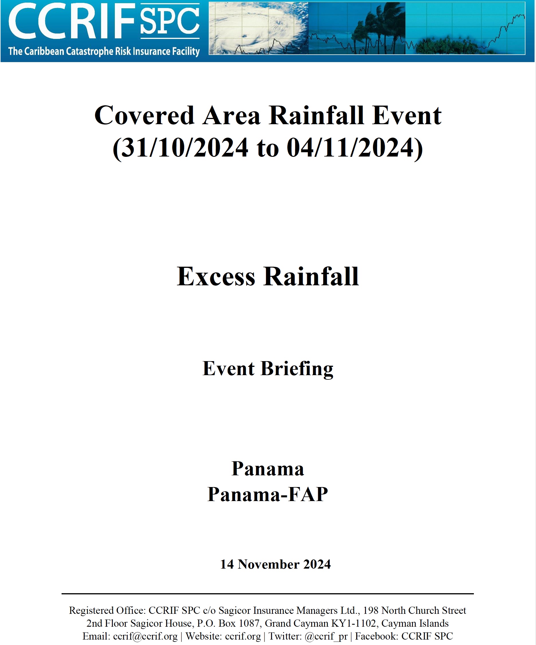 Event Briefing - Excess Rainfall - Covered Area Rainfall Event - Panama-FAP - November 14 2024