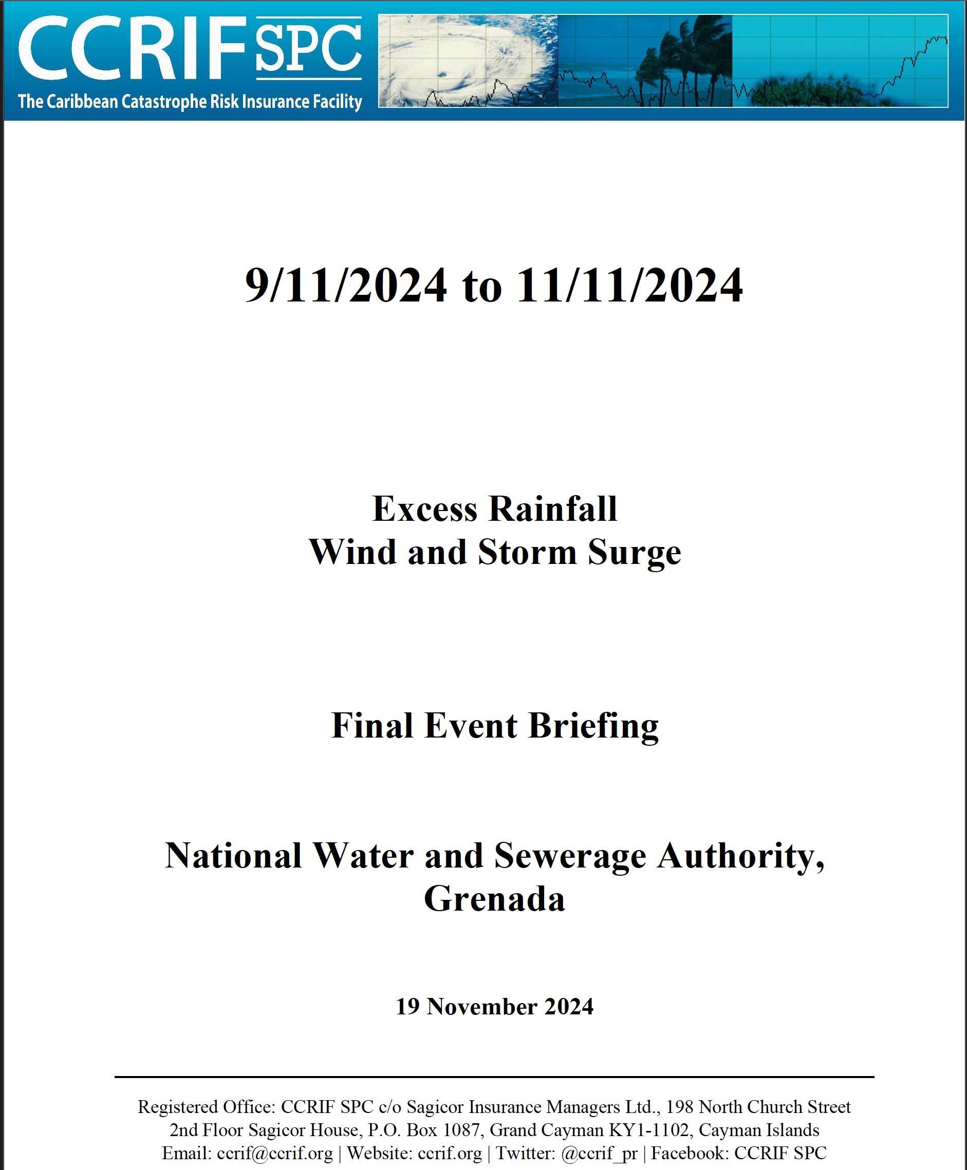 Final Event Briefing - Excess Rainfall, Wind and Storm Surge - National Water and Sewerage Authority, Grenada - November 19, 2024