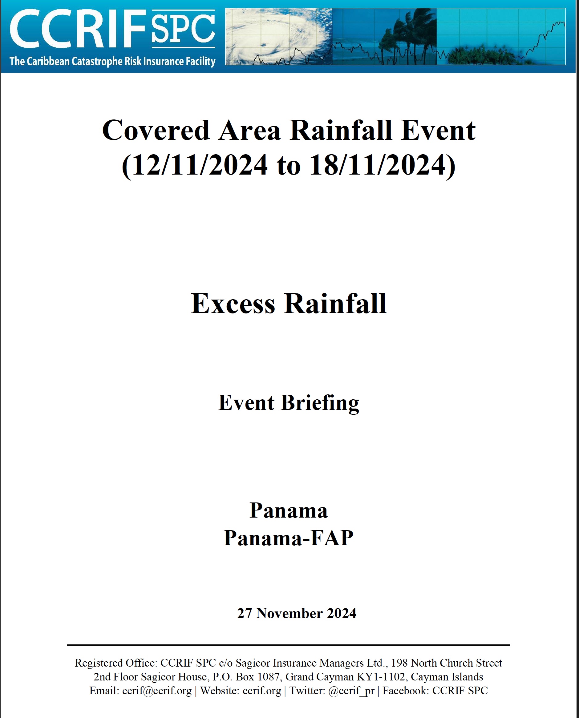 Event Briefing - Excess Rainfall - Covered Area Rainfall Event - Panama-FAP - November 27 2024