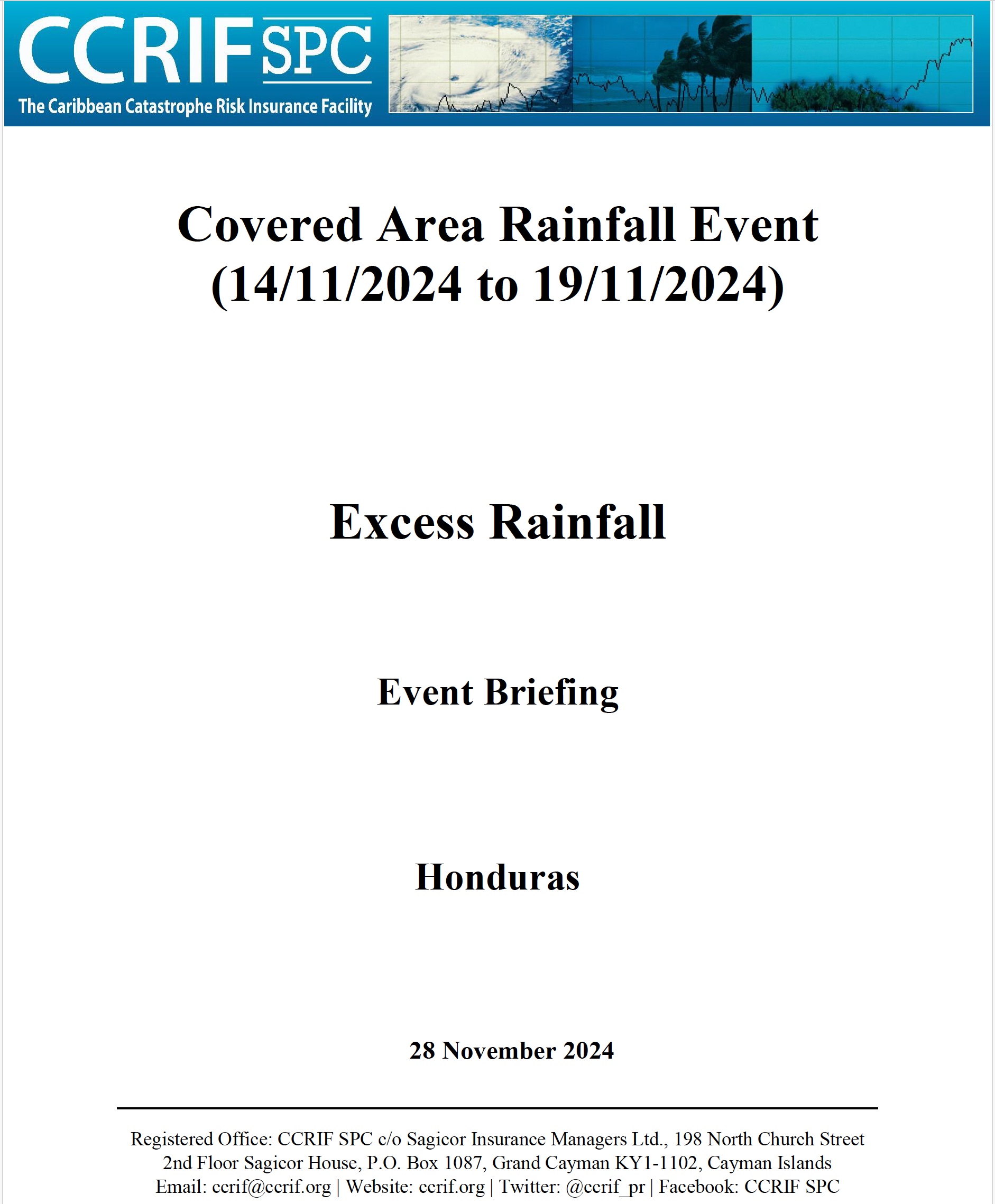 Event Briefing - Excess Rainfall - Covered Area Rainfall Event - Honduras - November 28 2024