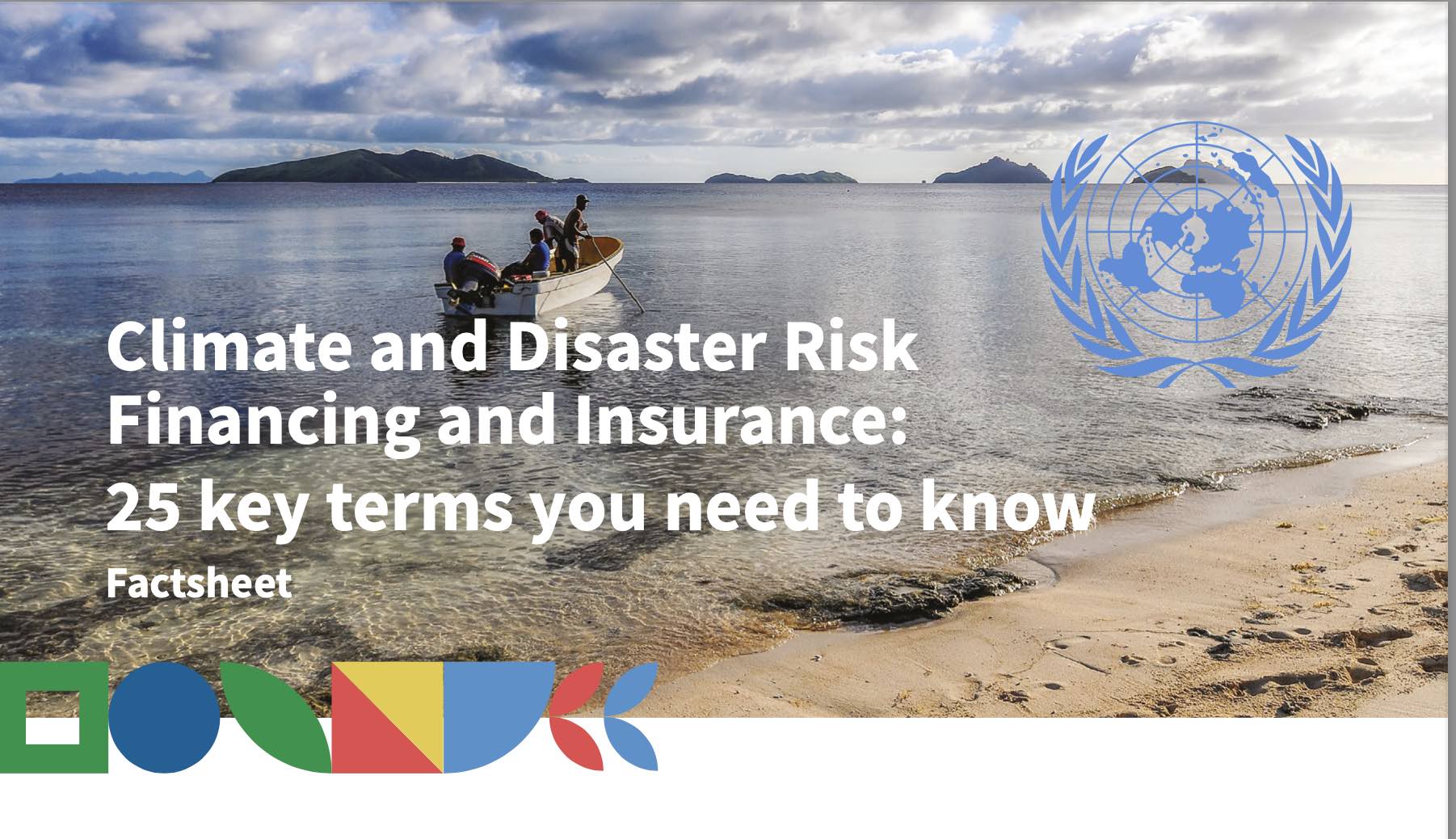Factsheet - Climate and Disaster Risk Financing and Insurance: 25 key terms you need to know