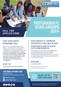 CCRIF Postgraduate Scholarships Flyer