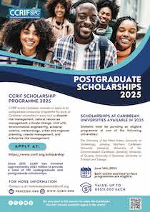 CCRIF Postgraduate Scholarships Flyer