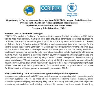 Frequently Asked Questions (FAQs) - The WFP-CCRIF Social Protection Top-up Model